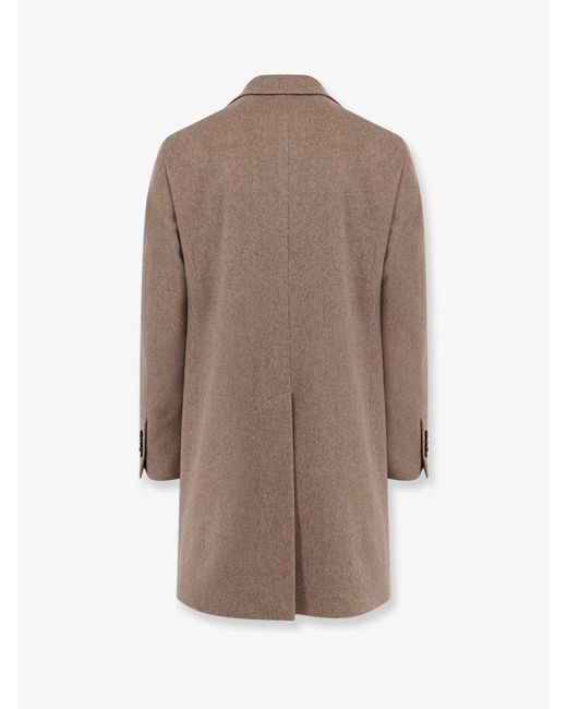 Tagliatore Brown Virgin Wool Coat for men