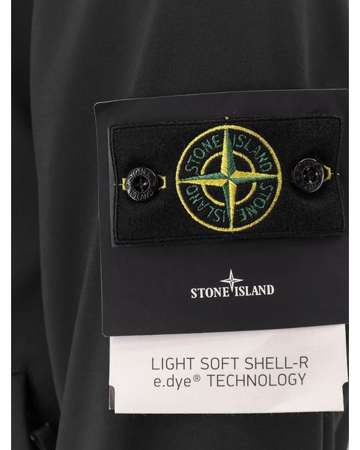Stone Island Black Light Soft Shell-R E.Dye Technology Jacket for men