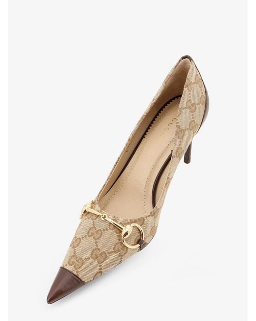 Gucci Natural Donna Gg Fabric Pumps