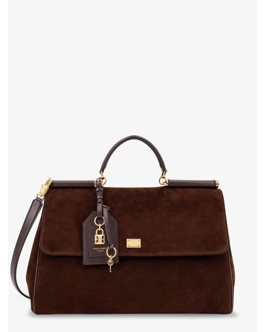Dolce & Gabbana Brown My Sicily Suede Shoulder Bag