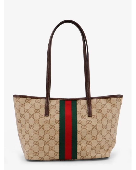 Gucci White Tribeca Gg Fabric Shopping Bag