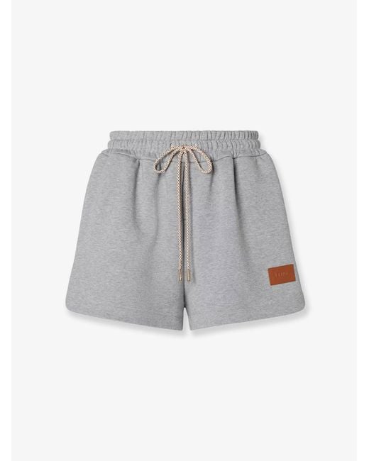 Fendi Gray Essentia Cotton Jersey Shorts