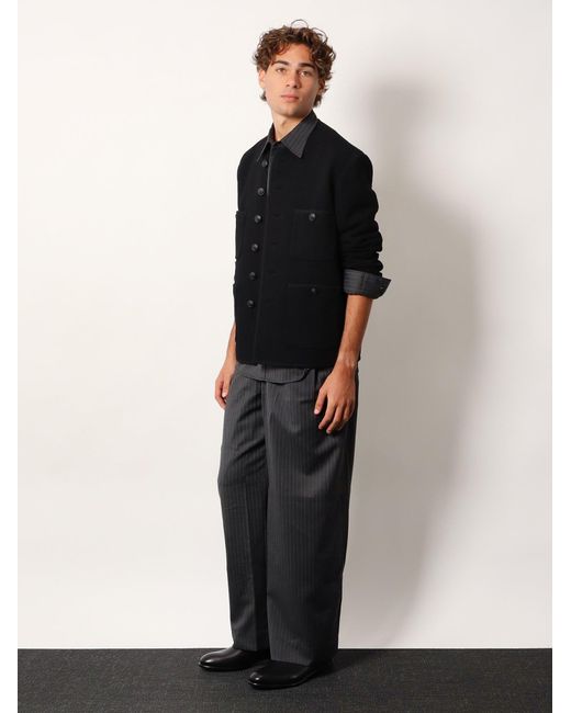 TONYWACK Black Tweed Blazer for men