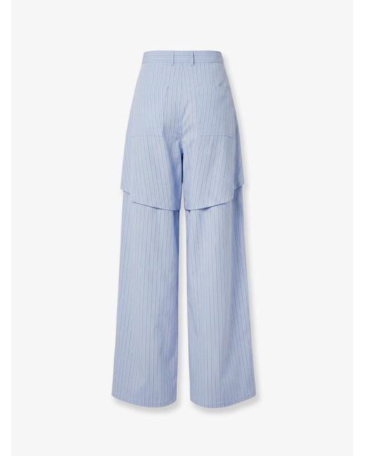 Loewe Blue Paula's Ibiza -Triped Cotton Pajamas Trousers