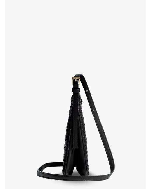Bottega Veneta Black Pochette Intrecciato Piccolo Medium With Shoulder Strap