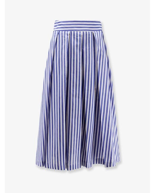 Lavi Blue Iris Striped Cotton Skirt