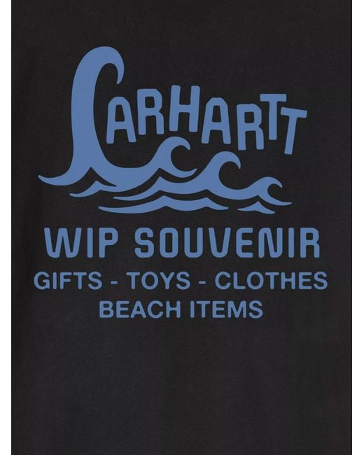 Carhartt Black S/S Waves Cotton T-Shirt for men