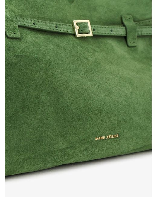 MANU Atelier Green Le Cambon 35 Suede Handbag