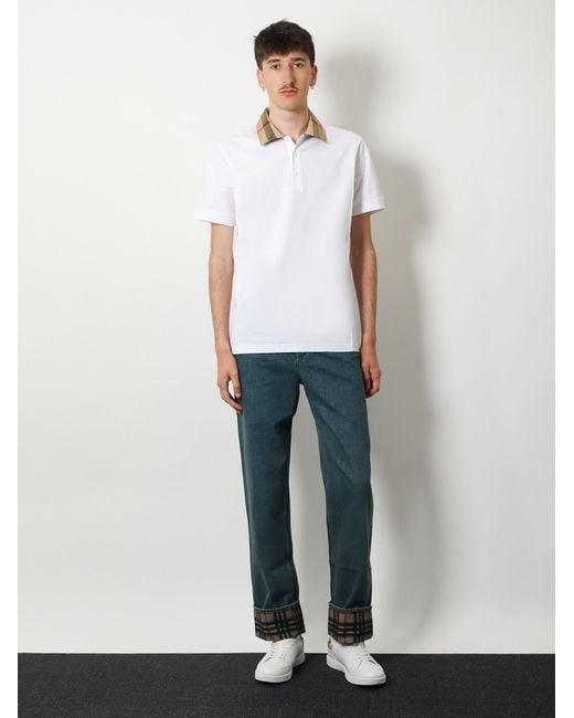 Burberry Blue Dexter Jeans With Traditional Check for men