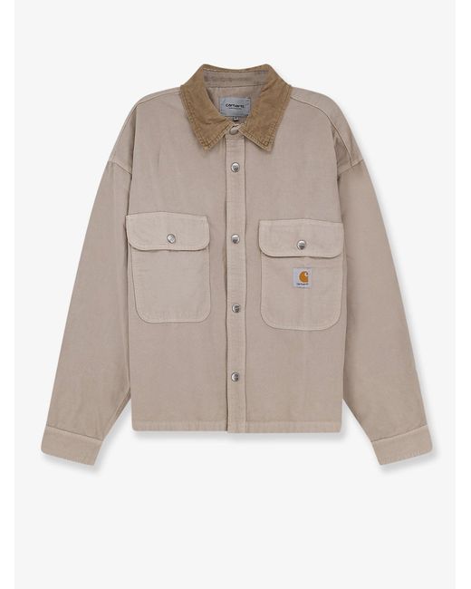 Carhartt Natural Prescott Canvas Jacket With Front Logo Patch for men