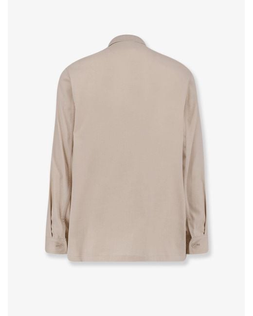 Hevò White Bari Cotton Blend Shirt/Jacket for men