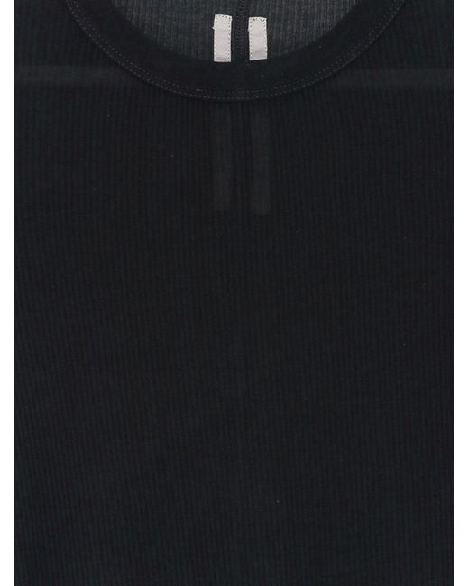 Rick Owens Black Viscose And Silk Blend T-Shirt for men