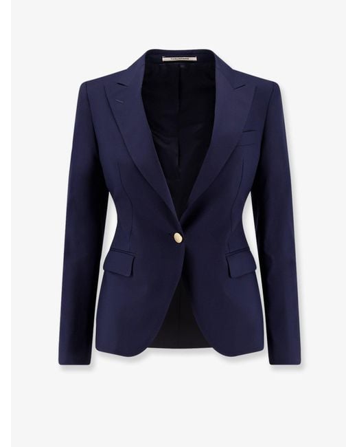Tagliatore Blue Virgin Wool Blend Blazer
