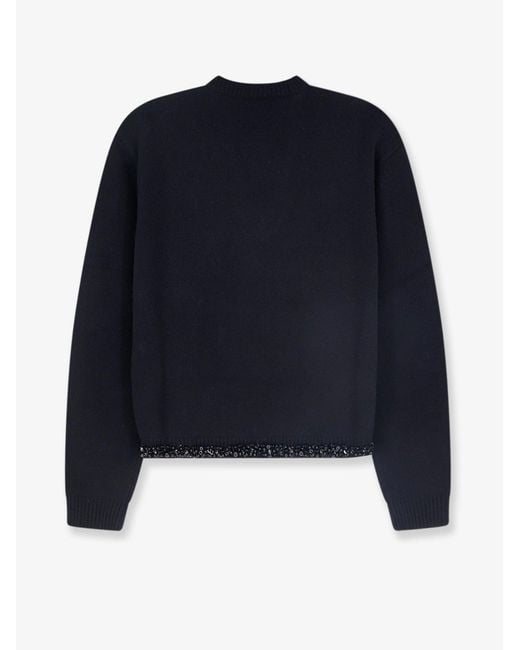 Semicouture Blue Virgin Wool And Cashmere Sweater