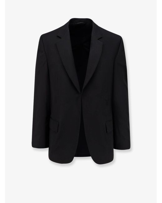 Balenciaga Black Wool Blazer With Modal Insert for men