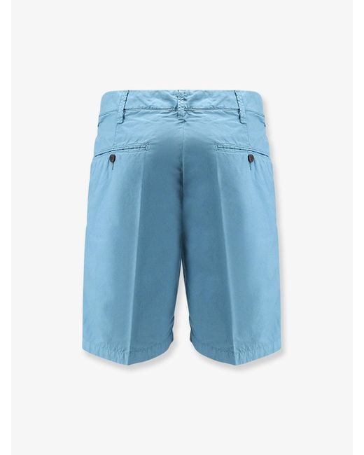 NUGNES 1920 Blue Regular Fit Cotton Shorts for men
