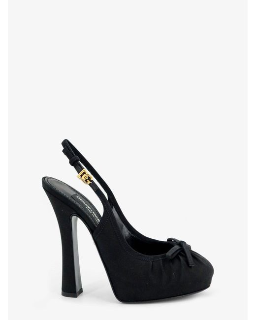 Dolce & Gabbana Black Satin Décolleté