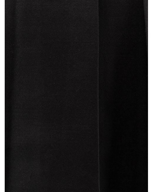 Totême  Black Wool And Silk Midi Dress