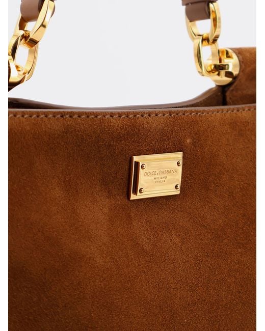 Dolce & Gabbana Brown Vittoria Suede Crossbody Bag