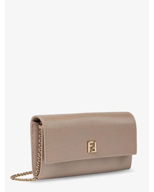 Fendi Natural Continental Leather Crossbody Bag