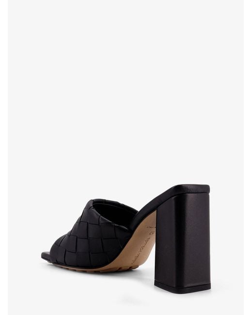 Bottega Veneta Black Parco Letaher Sandals