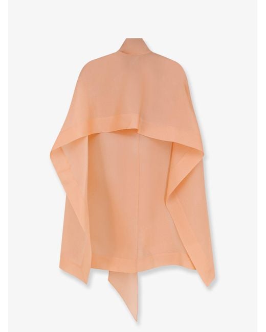 Alberta Ferretti White Silk Cape