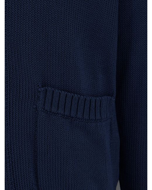 Alpha Studio Blue Cotton Cardigan for men