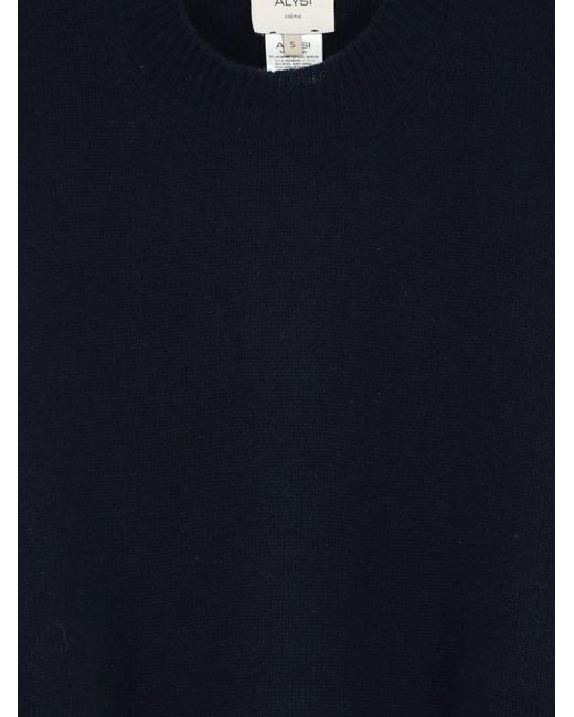 Alysi Blue Merino Wool And Cashmere Blend Sweater