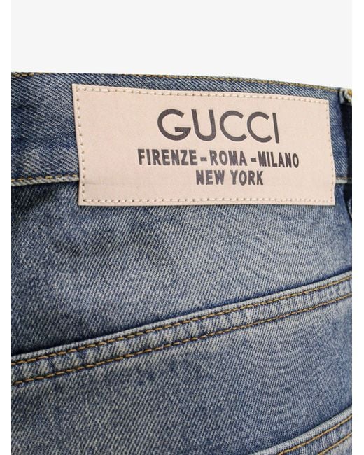 Gucci Blue Cotton Closure With Buttons Jeans for men