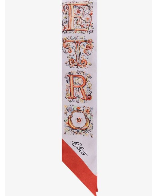 Etro White Silk Bandeau With Paisley Print