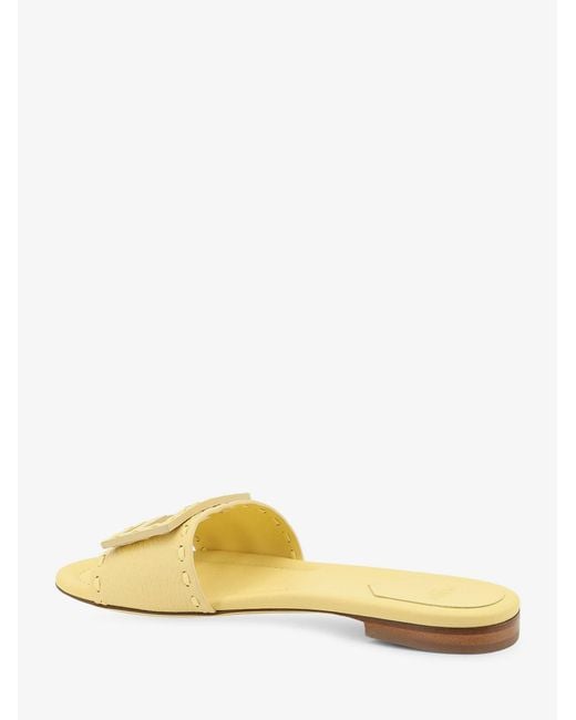 Fendi Natural Leather Tube Sandals