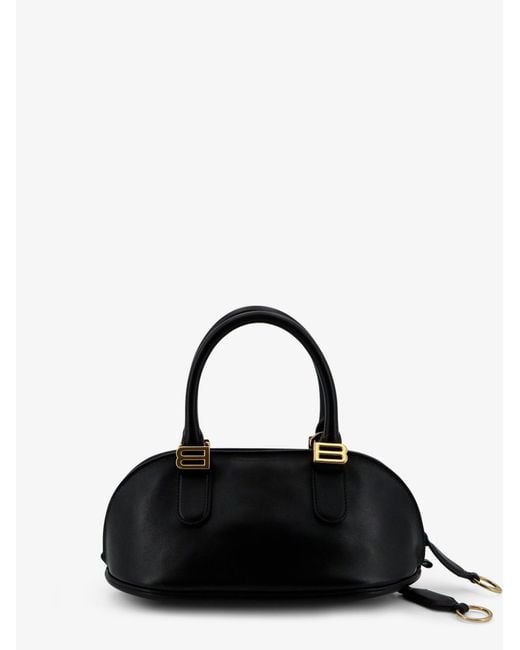 Balenciaga Black Bowling Bolero Leather Handbag