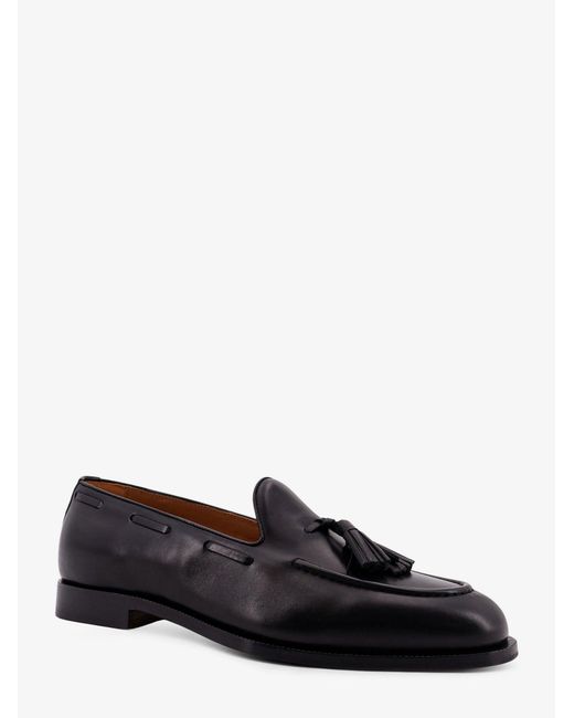 Loro Piana Black Serge Tassel Leather Loafers for men