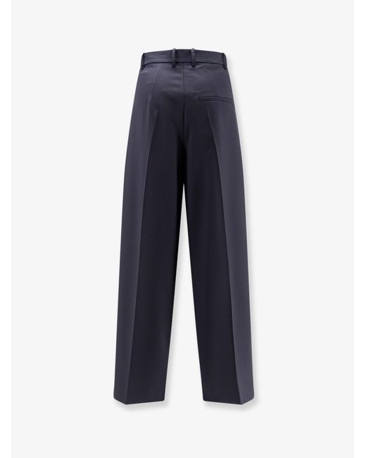 Alysi Blue Wool Blend Trousers With Pinces