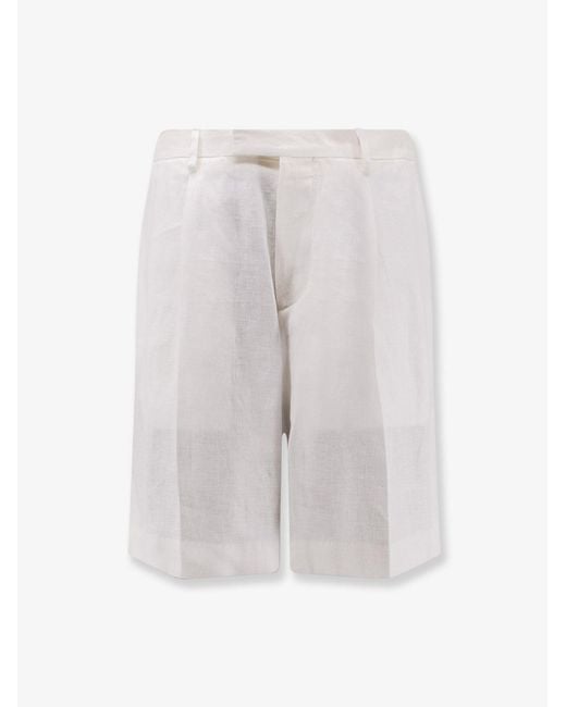 Lardini White Linen Shorts for men