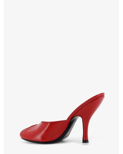 Jude Red Leather Date Mule Sandals