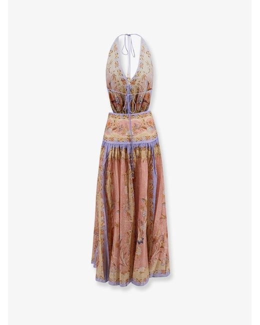Zimmermann White Long Dress Indra Cotton-Silk