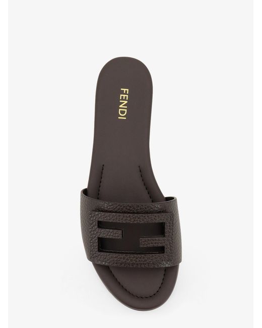 Fendi Black Leather Tube Sandals