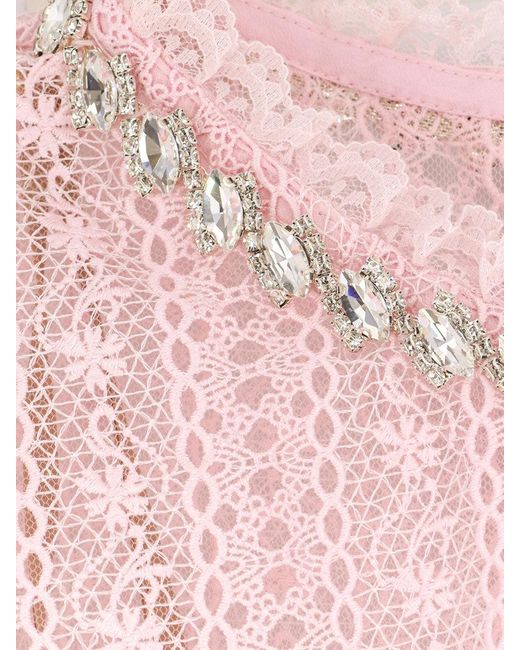 Self-Portrait Pink Lace Long Dress With Belt