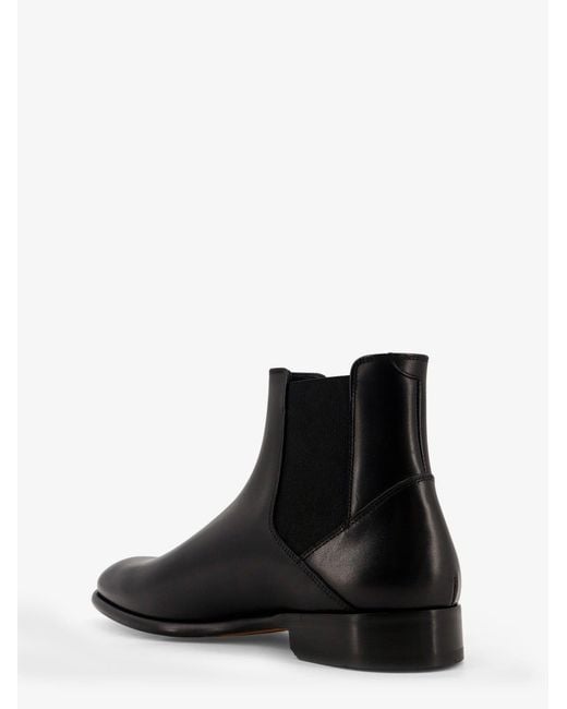 Doucal's Black Leather Ankle Boots for men