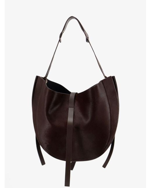 MINOBOSSI White Liz Pony Skin Shoulder Bag