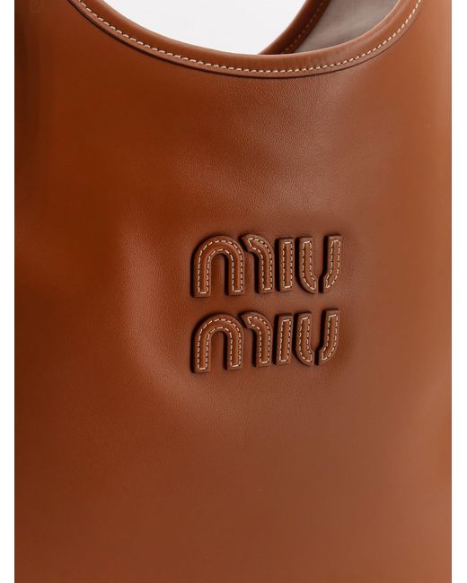 Miu Miu Brown Ivy Leather Shoulder Bag