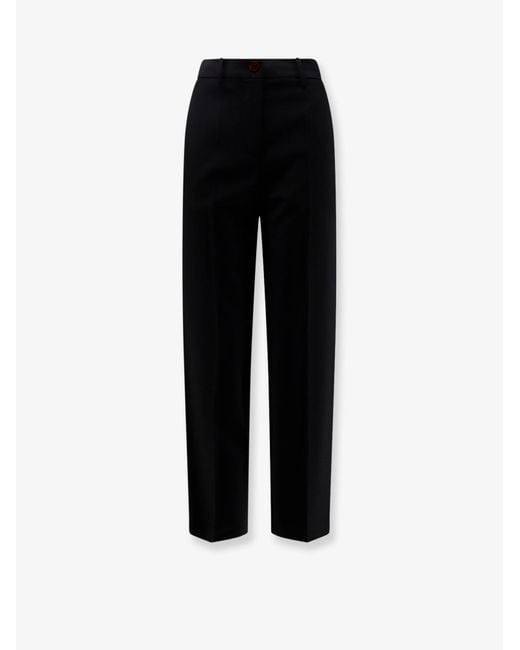 Alysi Black Cigarette Virgin Wool Trousers