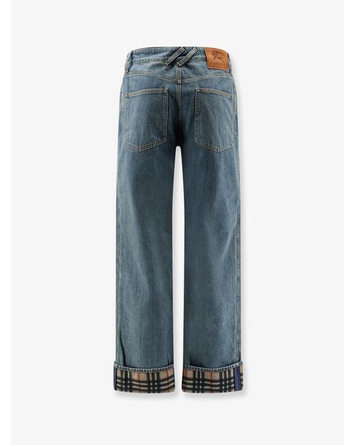 Burberry Blue Dexter Jeans With Traditional Check for men