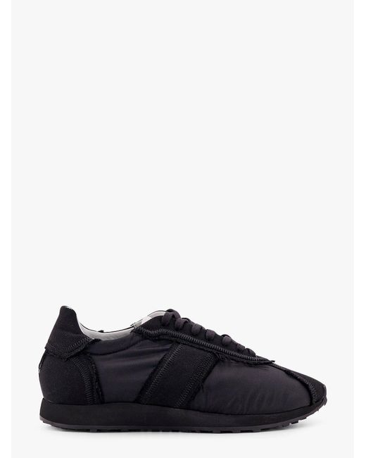 The Row Black Mica Nylon Sneakers With Fabric Inserts