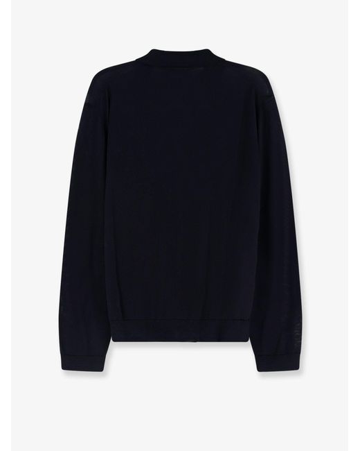 Seven Gauge Blue Lyocell Cardigan for men