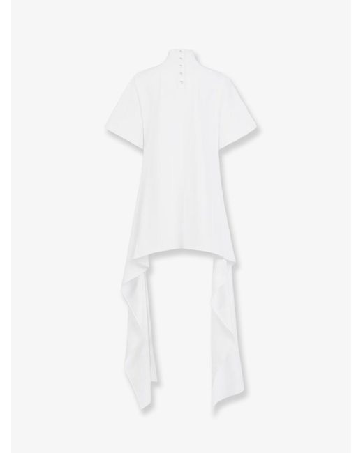 Alaïa White Asym Cotton Blend T-Shirt