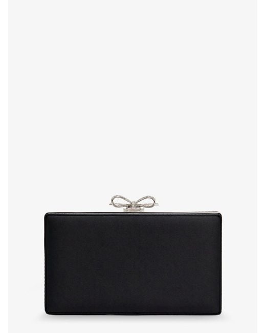 Self-Portrait Metallic Clutch Bag With Crystals