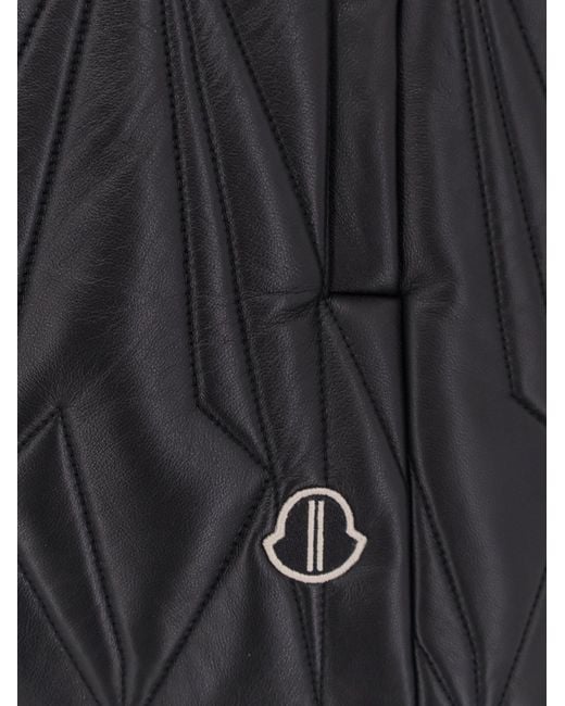 Moncler Black Geocamo Flight Leather Vest for men