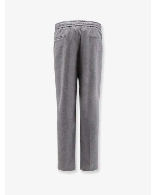 Amaranto Gray Virgin Wool Blend Trousers for men